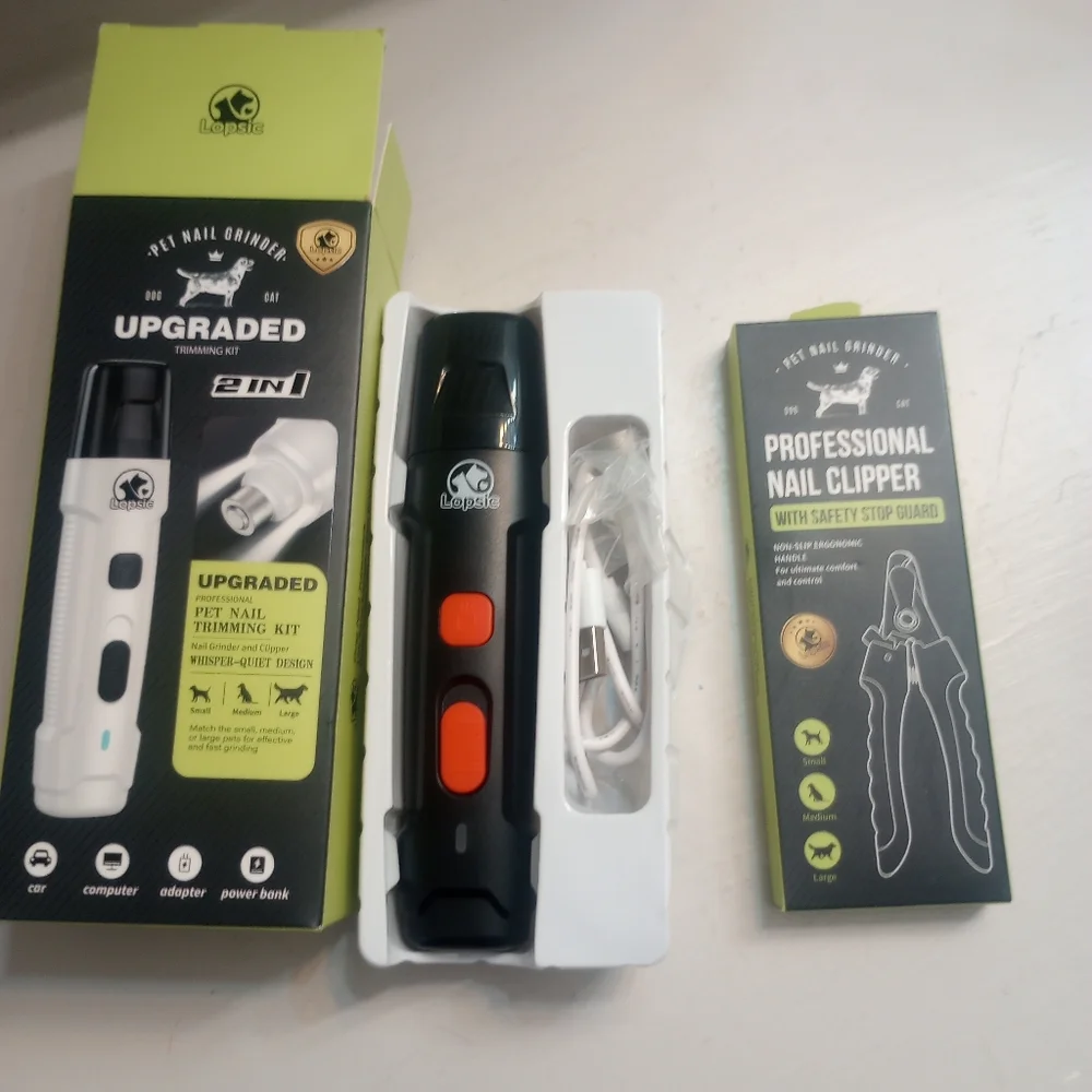 Lopsic Upgraded Professional Per Nail Trimmer/Grinder Low Noise NWT